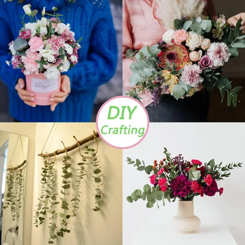 Vista 6 de 30 piezas de tallos de eucalipto seco de 17 pulgadas, eucalipto auténtico para colgar en la ducha, 100% hecho de hojas frescas, para bodas, hogar