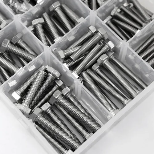 Vista 4 de YEEZET Kit de 579 tornillos y tuercas 1/4-20 5/16-18 3/8-16 de acero inoxidable 18-8 resistentes tornillos hexagonales tuercas arandelas kit