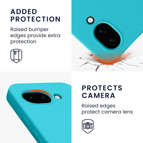 Vista 518 de kwmobile Funda Compatible con Google Pixel 6 Pro - Funda de teléfono de silicona TPU con acabado suave - Azul Arrecife