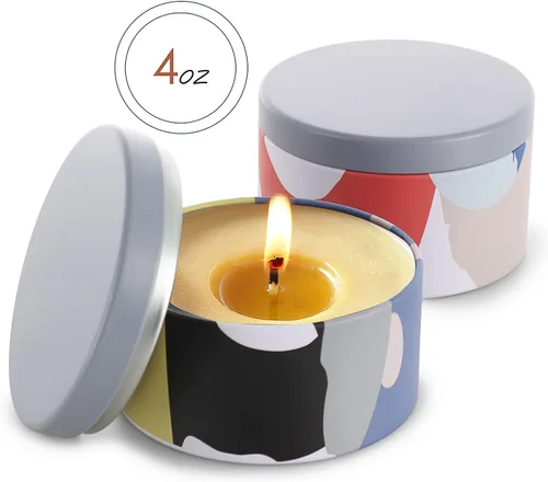 Vista 2 de Hearth & Harbor Tarros de vela de lata para hacer velas, contenedores de velas de bricolaje con tapas, tarros de velas de metal, almacenamiento