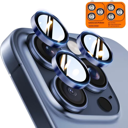 Vista 27 de TOCOL Protector de lente de cámara para iPhone 14 Pro Max / iPhone 14 Pro, protector de lente de cámara de vidrio templado HD individual resistente