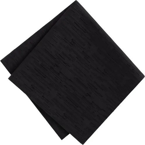 Vista 2 de Elrene Home Fashions - Servilletas Continentales de Textura Sólida Resistente al Agua y a las Manchas, Juego de 4, Negro