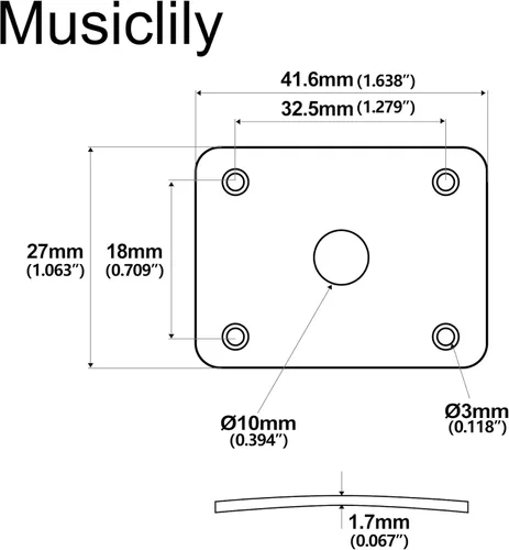 Vista 2 de Musiclily Placas rectangulares de plástico para guitarra eléctrica, color negro (juego de 2)
