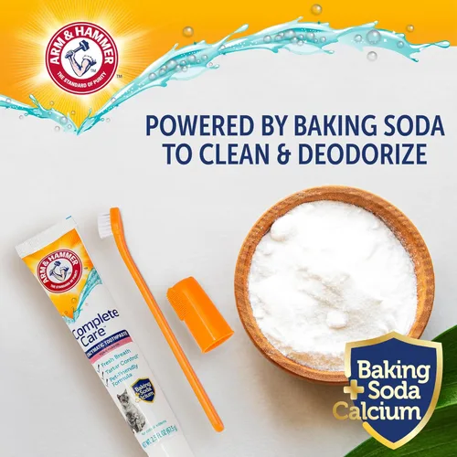 Vista 8 de Arm & Hammer Complete Care - Kit dental para perros, pasta de dientes enzimática para perros con sabor a atún, cepillo de dientes y cepillo de dedo