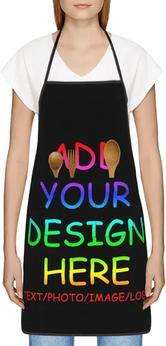 Vista 3 de Personalized Aprons For Women Men Custom Apron With Pockets Picture Text Logo