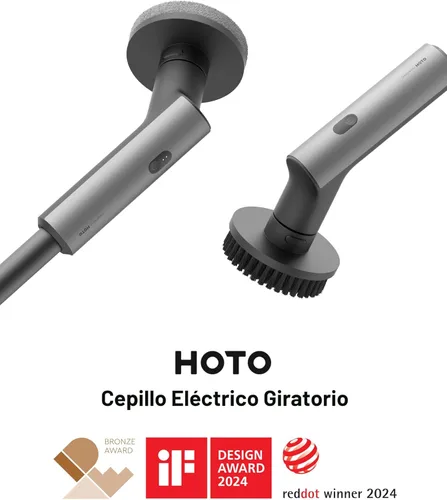 Vista 6 de HOTO Cepillo giratorio eléctrico inalámbrico, IPX7, cepillo de limpieza de baño impermeable de cuerpo completo, máximo 22 in-lb, cepillo de ducha