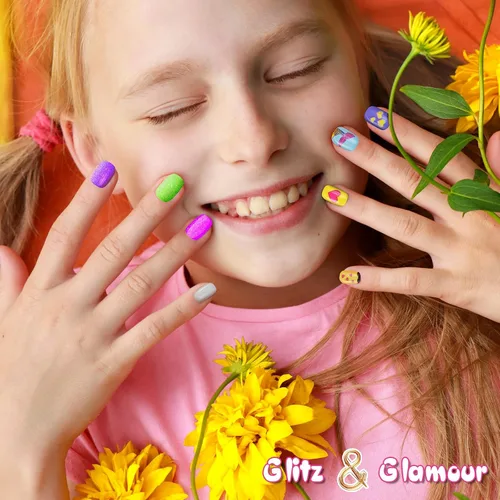Vista 6 de Juego de esmaltes de uñas para niñas con kit de sellado de gemas para el cabello, kit de arte de uñas para niños de 7 a 12 años - Cosas geniales