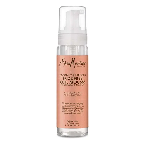 Vista 6 de SheaMoisture Batido de coco e hibisco para mejorar los rizos, 8 onzas – Curl & Style Milk, 7.5 oz – Mousse para rizos sin encrespamiento con manteca