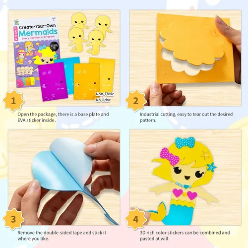 Vista 3 de VKPI Kit de regalo de 4 piezas de espuma EVA, creativo para hacer tus propios autos, proyectos de manualidades de papel de espuma de dibujos Coches
