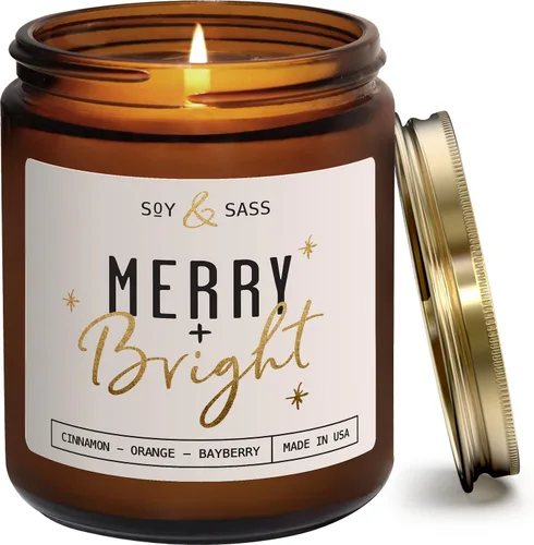 Vista 18 de Vela de Sidra de Manzana, Velas de Otoño Sidra de Manzana, Canela y Nuez Moscada - Infundida con Aceites Esenciales Vela Aromática de Sidra