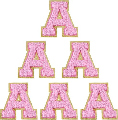 Vista 179 de 6 piezas de parches de letras de chenilla autoadhesivas, parches de letras preppy de 2 pulgadas para bolsos, ropa y sombreros, grandes pegatinas