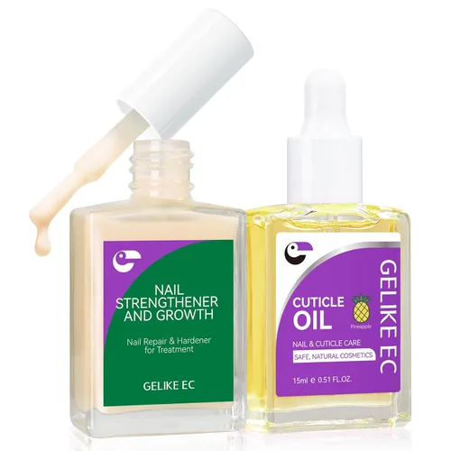 Vista 9 de Gelike EC Kit de uñas para principiantes: tratamiento de crecimiento de esmalte de uñas morado fácil de usar y aceite de lavanda para uñas delgadas