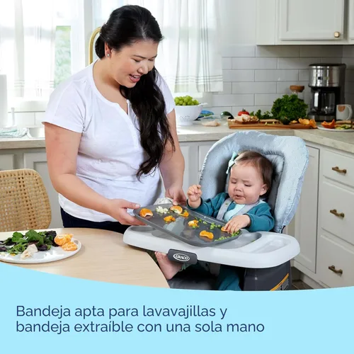 Vista 5 de Graco Made2Grow - Silla alta convertible 5 en 1, asiento ajustable de bebé a niño pequeño, Hudson