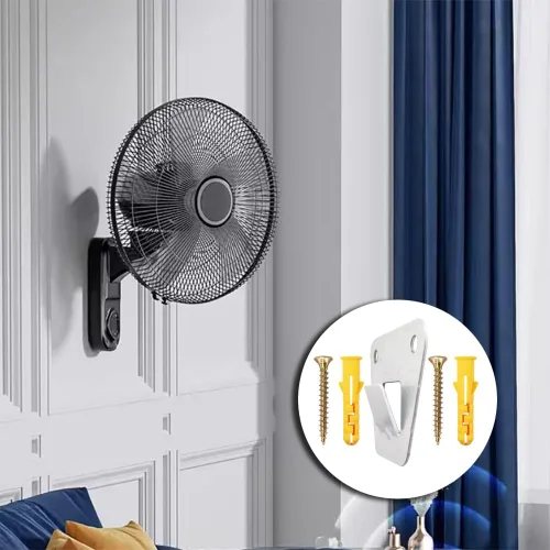 Vista 7 de Soportes de montaje para ventilador de pared, paquete de 2, plateado, acero, montaje en pared