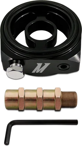 Vista 2 de Mishimoto, MMOP-TPS, adaptador de filtro de aceite con 3 puertos NPT de 1/8 pulgadas