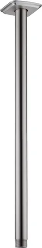 Vista 19 de Brazo de ducha con brida de acero inoxidable de 4 pulgadas, extensión recta montada en el techo para cabezal de ducha de lluvia superior, níquel