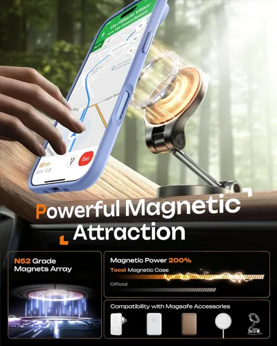 Vista 83 de TOCOL Funda para iPhone 11, compatible con Magsafe, protección completa de cámara, imanes integrados, protección contra caídas, funda translúcida