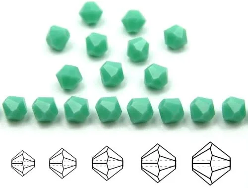 0.118 in, color verde opaco (turquesa verde), cuentas checas MC Rondell (bicono, forma de diamante), 36 piezas