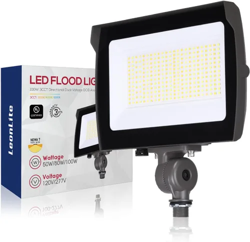 LEONLITE Luz de inundación de 100W LED con el soporte del nudillo, prenda