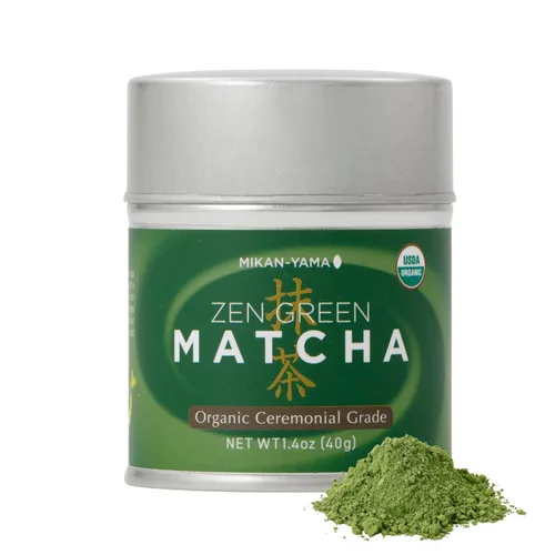 MIKAN-YAMA Zen GREEN Polvo de matcha orgánico, 100% auténtico grado ceremonial japonés, origen único de Shizuoka Japón, 1.41 oz (1.41 onzas) -