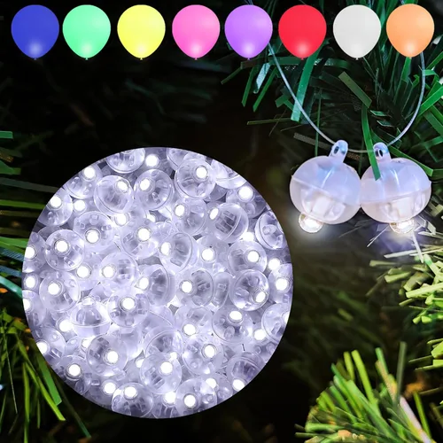 Vista 32 de Aogist 100 luces de globo verde, mini bola impermeable de largo tiempo de espera, lámpara LED redonda para linterna de papel, fiesta, boda
