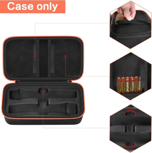 Vista 4 de Funda de micrófono inalámbrico compatible con el sistema de dos micrófonos inalámbricos JBL, bolsa de viaje de mano con micrófono dual para cantar