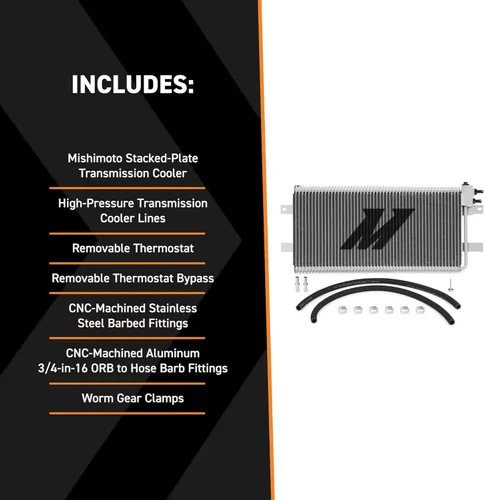 Vista 3 de Mishimoto MMTC-RAM-03SL Enfriador de aceite de transmisión automática, compatible con Dodge Ram Cummins 2500, 3500 5.9L y 6.7L, 2003-2009