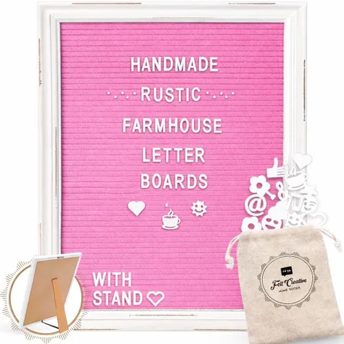 Vista 102 de Letrero de fieltro morado para el regreso a clases con marco blanco de madera rústica, letrero de tablero de letras de granja con soporte, mensaje