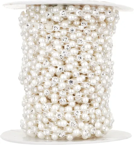 Vista 33 de Mandala Crafts Rollo de perlas negras de imitación de 0.157 in, guirnalda de perlas decorativas de 44 yardas para bodas, árbol de Navidad, arreglos
