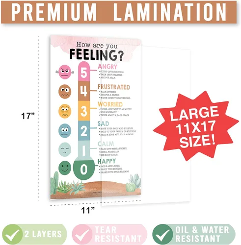 Vista 2 de Hadley Designs 8 Pósters de Rincón Calmante para Elementos Esenciales del Aula para Maestros - Suministros para Rincón de Calma de 11x17, Tabla