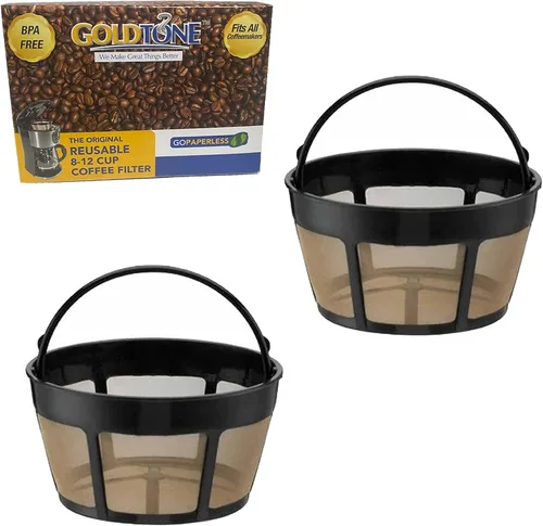 Vista 3 de GOLDTONE Filtro de café reutilizable de marca de 8 a 12 tazas para cafeteras y cerveceras Cuisinart. Sustituye tu filtro de café reutilizable GTF-B