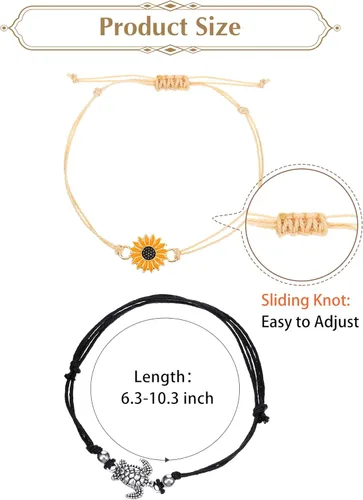 Vista 2 de Hicarer 21 pulseras de olas surfistas ajustables e impermeables hechas a mano para la amistad, joyería para mujer