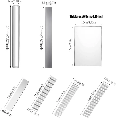 Vista 2 de Juego de herramientas de arcilla polimérica, 1 rodillo de arcilla acrílica, 1 tabla de prensa de hojas acrílicas, 5 cortadores de arcilla polimérica