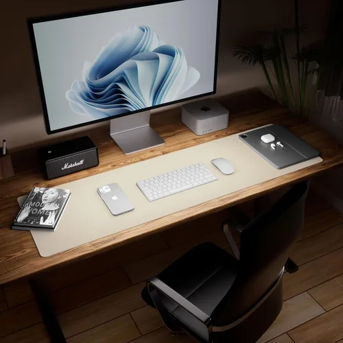 Vista 5 de Aothia Protector de Escritorio de Cuero - Alfombrilla Grande para Ratón, Alfombrilla de Oficina, Secante de Cuero PU Antideslizante, Almohadilla