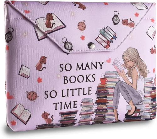 Vista 7 de LParkin Funda de libro con cremallera, bolsa protectora de libro Death by to-Be-Reader, bolsa de tela lavable para libros, 11 x 9 pulgadas, regalos