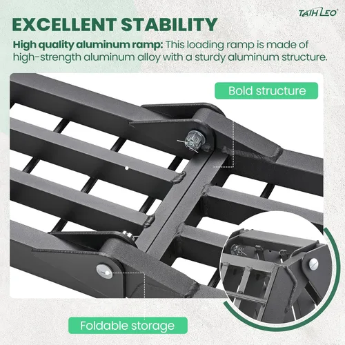 Vista 4 de Rampas para camiones con capacidad de 3000LBS - 2 piezas de 7.5 pies de rampas de carga resistentes, rampas de carga plegables para motocicletas