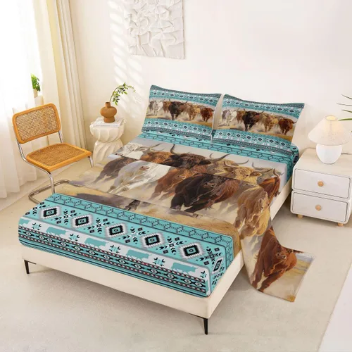 Vista 33 de Erosebridal Western Aztec Sheets Twin Brown Bull Skull Bed Sheets Set Southwestern Boho Sheet Set for Boys Girls Rustic Farmhouse Bed Sets 3Pcs