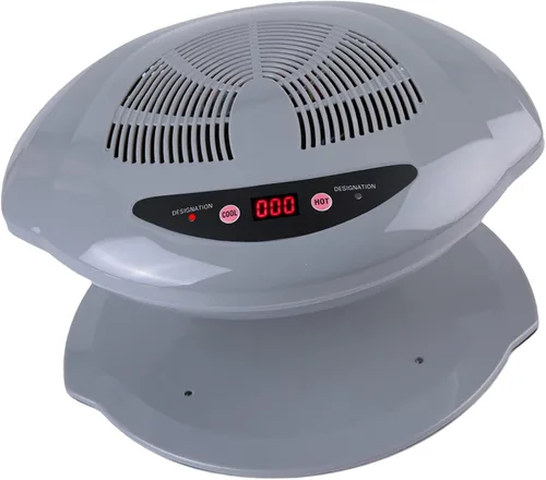Vista 7 de Secador de esmalte de uñas profesional, 400 W, secadora de aire de doble temperatura para manos y pies, gris, 110 V