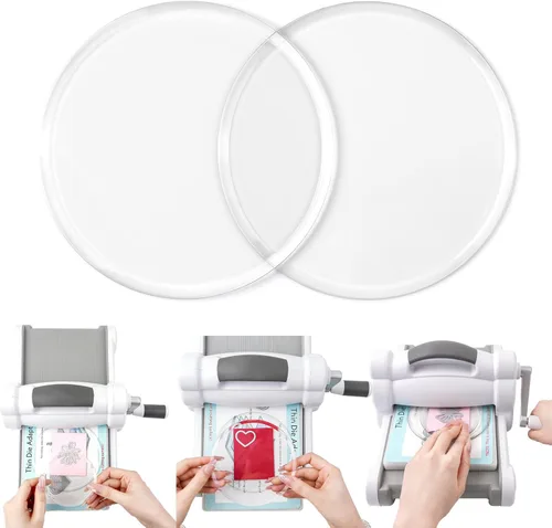 Vista 16 de Paquete de 2 almohadillas de corte circulares acrílicas para máquina de troquelar; placas de corte redondas de plástico de policarbonato