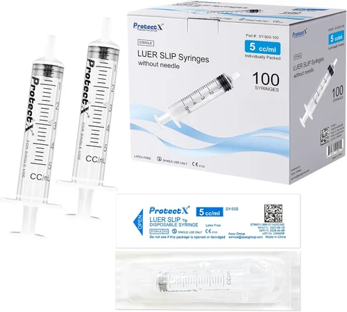 Vista 9 de ProtectX Paquete de 50 jeringas desechables Luer Slip de 1 pulgada (0.0 fl oz/cc) con 0.88 oz y 1 pulgada para laboratorios científicos