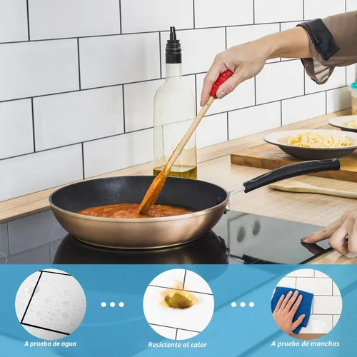 Vista 2 de Art3d - Juego de 102 piezas de azulejos adhesivos para salpicaduras de cocina, baño, chimenea, azulejo de metro de 7.6 cm × 15.2 cm para pegar