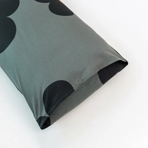 Vista 4 de YuHeGuoJi Juego de 2 fundas de almohada florales negras, tamaño Queen, 100% algodón, diseño de flores grises, cierre de sobre, fundas de almohada
