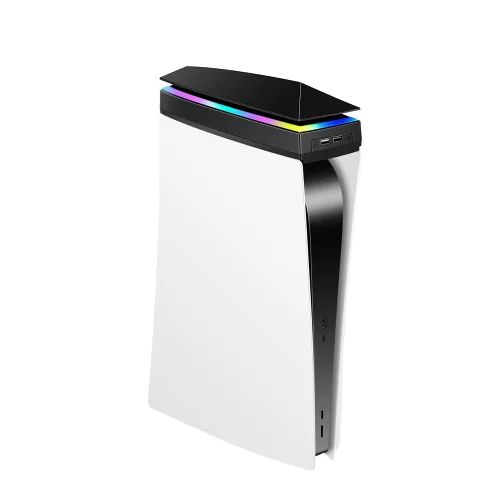for PS5 Host Cooling Fan Top Cooler with USB Ports, Adjustable 3 intensity, RGB LED Light, Efficient Cooling System for PS5 Optical Drive Version