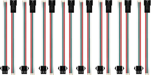 Vista 8 de BTF-LIGHTING 20 pares de conectores JST SM de 3 pines para tira de LED WS2812B WS2811 WS2812 WS2814 SK6812 FOCB CCT, macho hembra, cable de 15 cm