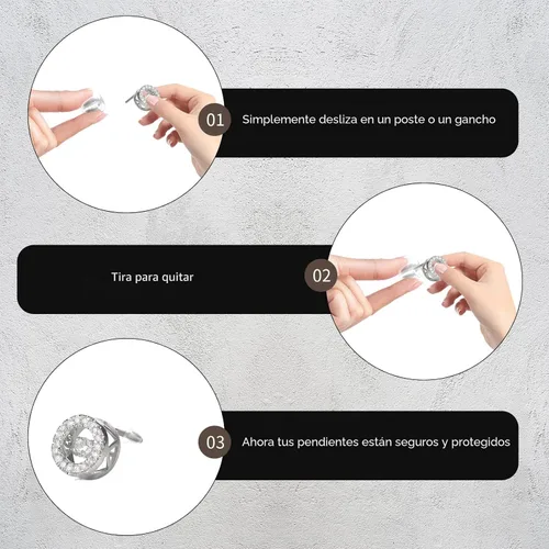Vista 7 de 6 estilos de tuercas de silicona para aretes con tachuelas, 600 piezas de respaldos de aretes transparentes y suaves hipoalergénicos de plástico