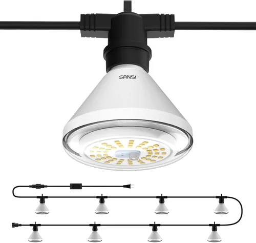 SANSI Cadena LED de 192 W, equivalente a 1500 W. Luz de planta de luz diurna de espectro completo 4000 K, ángulo de haz amplio de 120 ° IP54