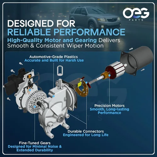 Vista 7 de OEG Parts Nuevo motor de limpiaparabrisas delantero compatible con Nissan Versa 2007-2011, Versa Hatchback 2012, Tiida 2008-11; compatible