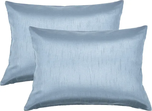 Vista 41 de Aiking Home - Funda de almohada decorativa rectangular de seda sintética de 12 x 18 pulgadas, cierre de cremallera, color aguamarina (juego de 2)