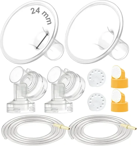 Vista 13 de Maymom Kit de extractor de leche compatible con bomba Medela in Style Advanced Pump; 2 protectores de pecho de 0.67 pulgadas de dos piezas, 2