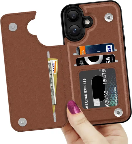 Vista 1035 de LETO para iPhone 15 Pro Funda tipo cartera - Tapa tipo folio con patada - Diseños de moda - Tarjetero - Funda protectora para mujeres y niñas - 6.1